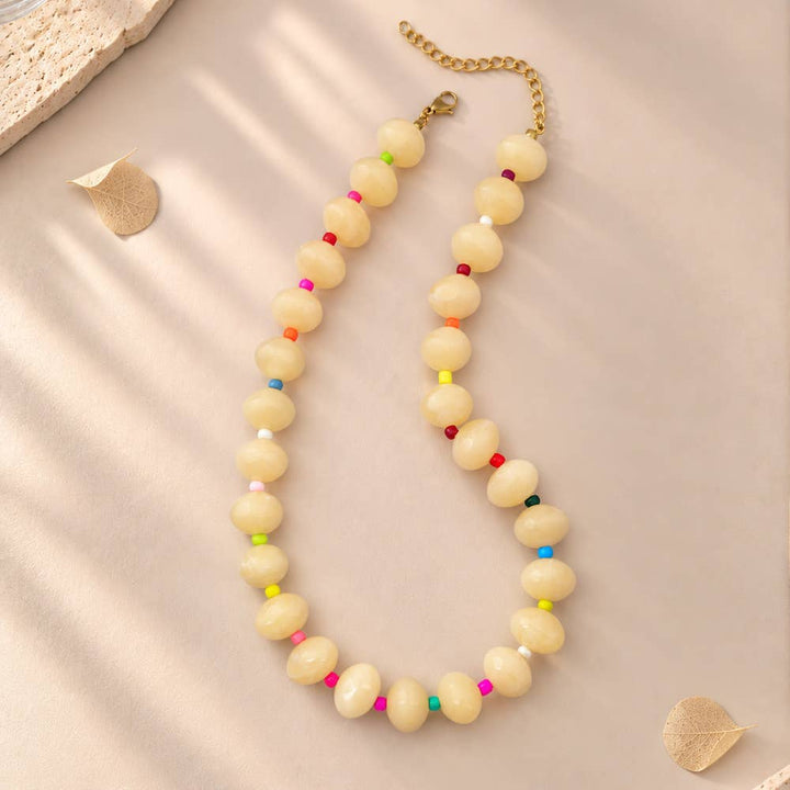MKS America - Bohemian Beaded Choker Necklace For Women: Olive / M