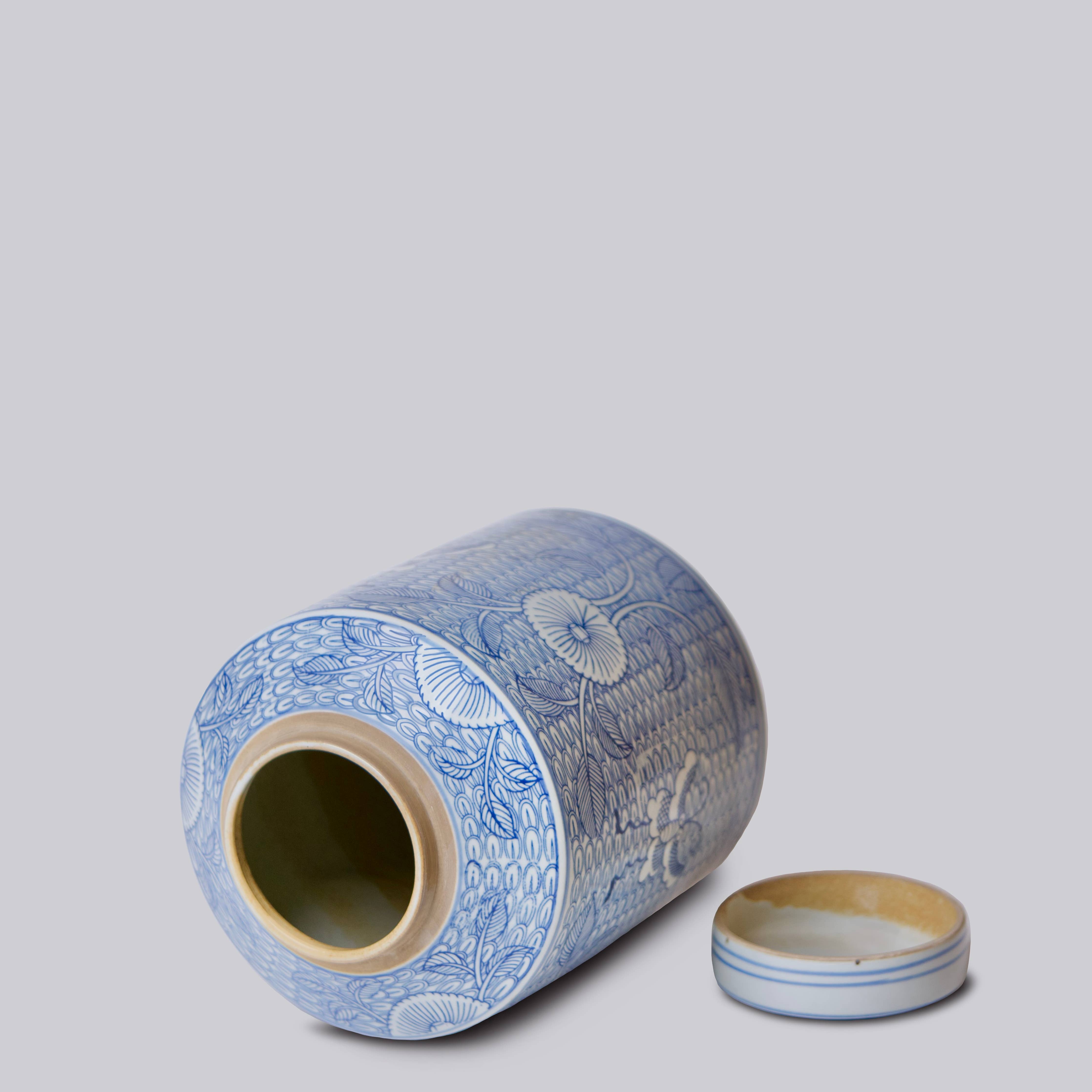 Cobalt Guild Deco Peony Porcelain Canister - Thumbnail 3