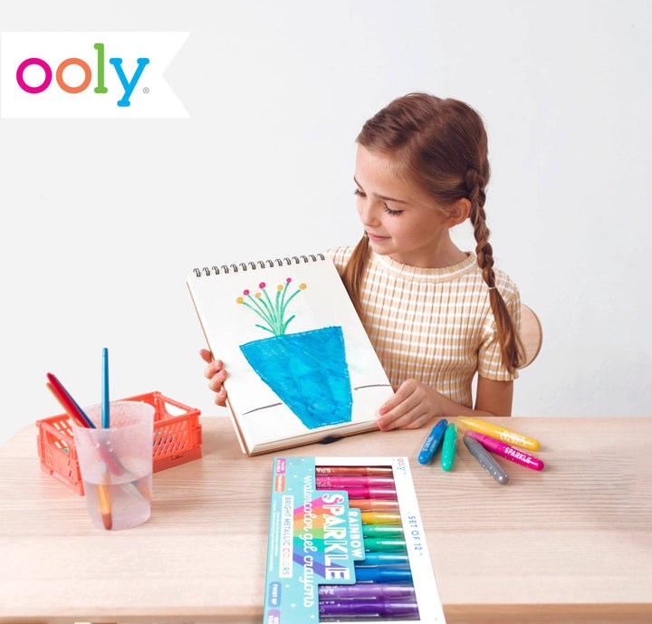 OOLY - Rainbow Sparkle Watercolor Gel Crayons - Set of 12