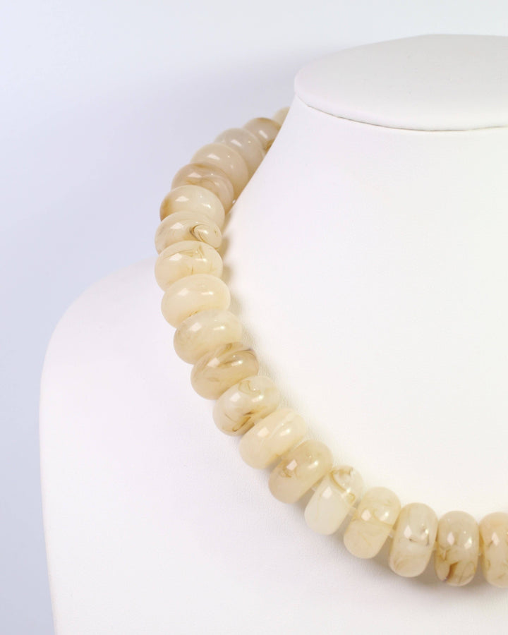 Caroline Hill - Pipestone Marble Beaded Necklace Natural: Default