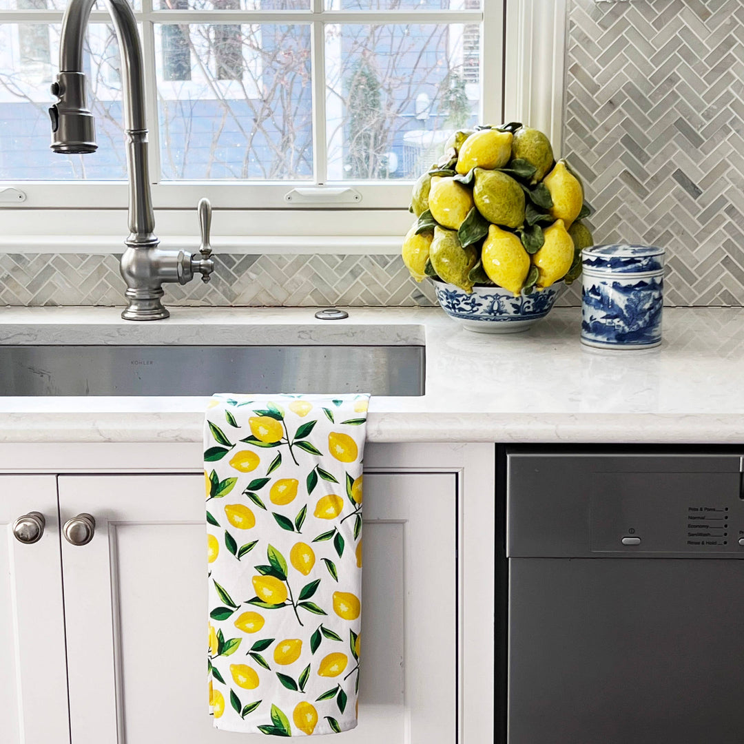 WH Hostess Social Stationery - Lemons Tea Towel