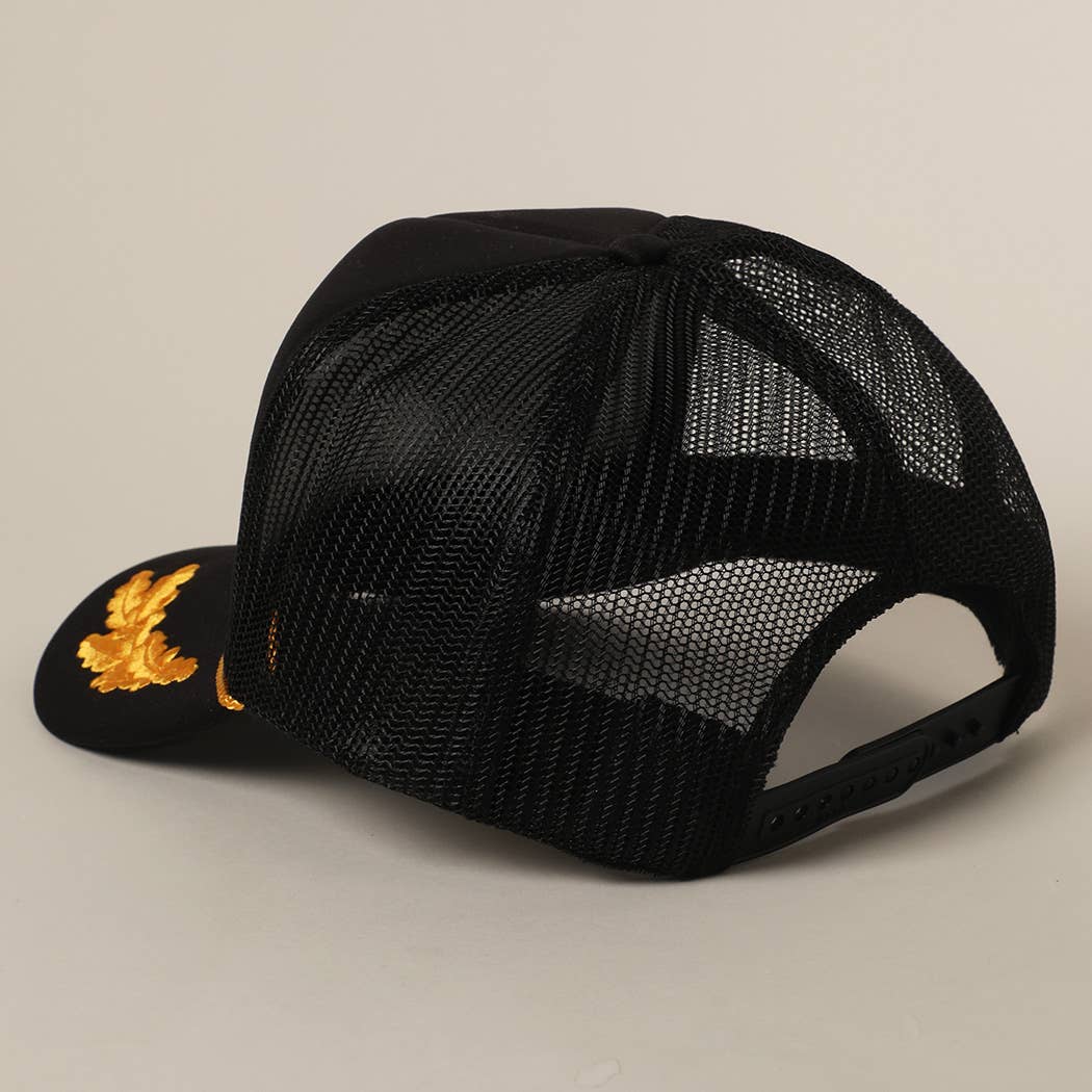 Fashion City - I Only Talk To Boys With Boats Text Mesh Back Cap: NEON ORANGE / ONE SIZE