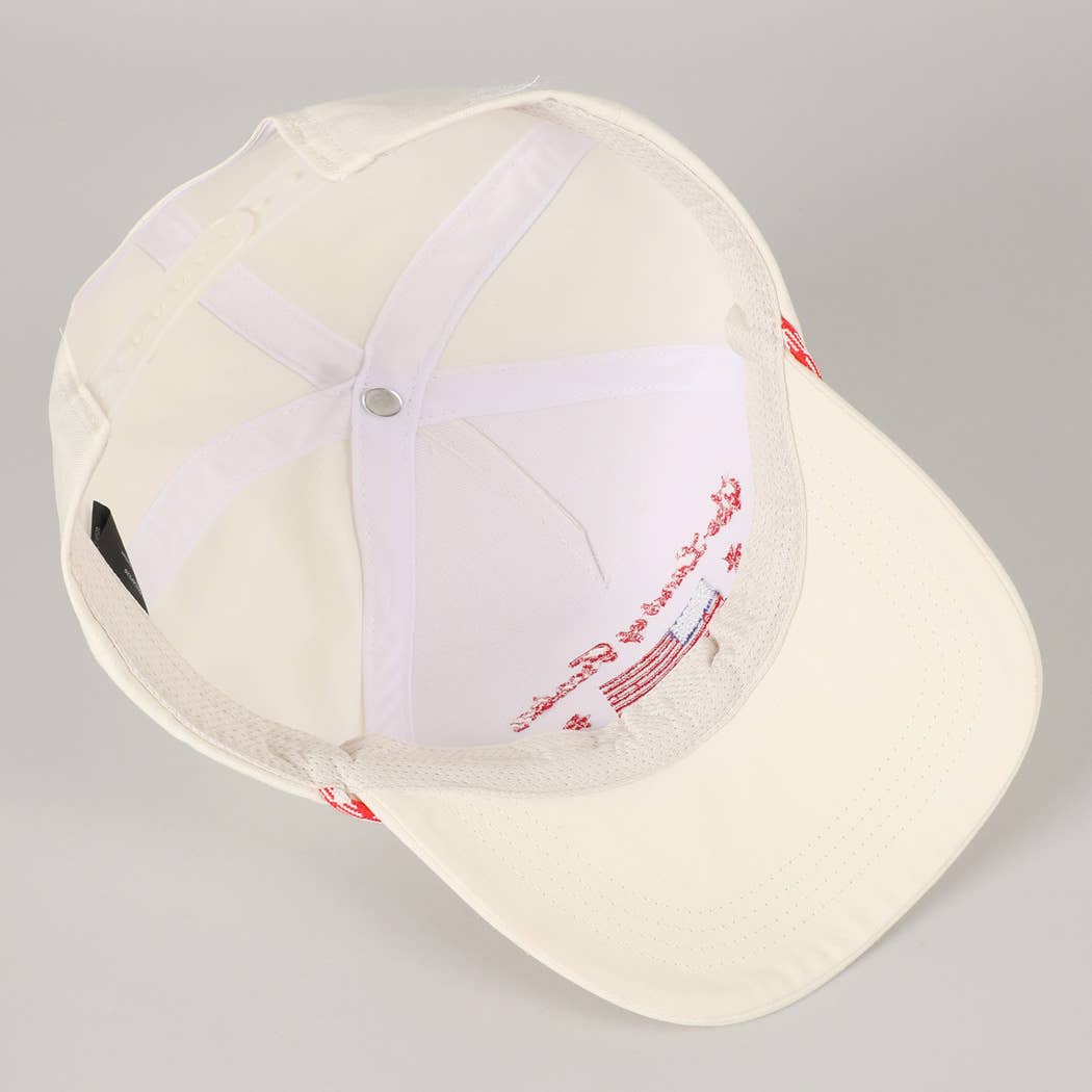 Fashion City - The Land of Freedom Flag Embroidered Trucker Hat: Red / ONE SIZE