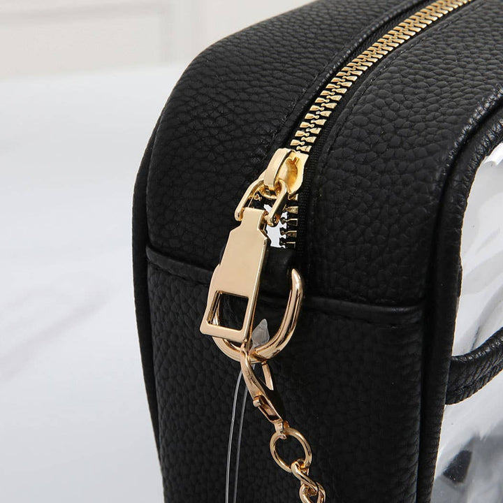 Fashion City - Solid Color Outlined Clear Crossbody Bag: CLRB / ONE SIZE