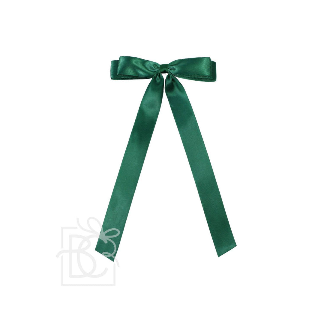 Beyond Creations, LLC - 7/8" SATIN LAYERED TAIL BOW ON ALLIGATOR CLIP: Millennium Blue