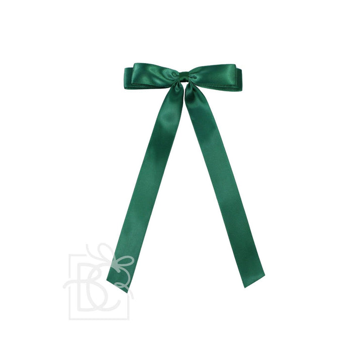 Beyond Creations, LLC - 7/8" SATIN LAYERED TAIL BOW ON ALLIGATOR CLIP: Millennium Blue