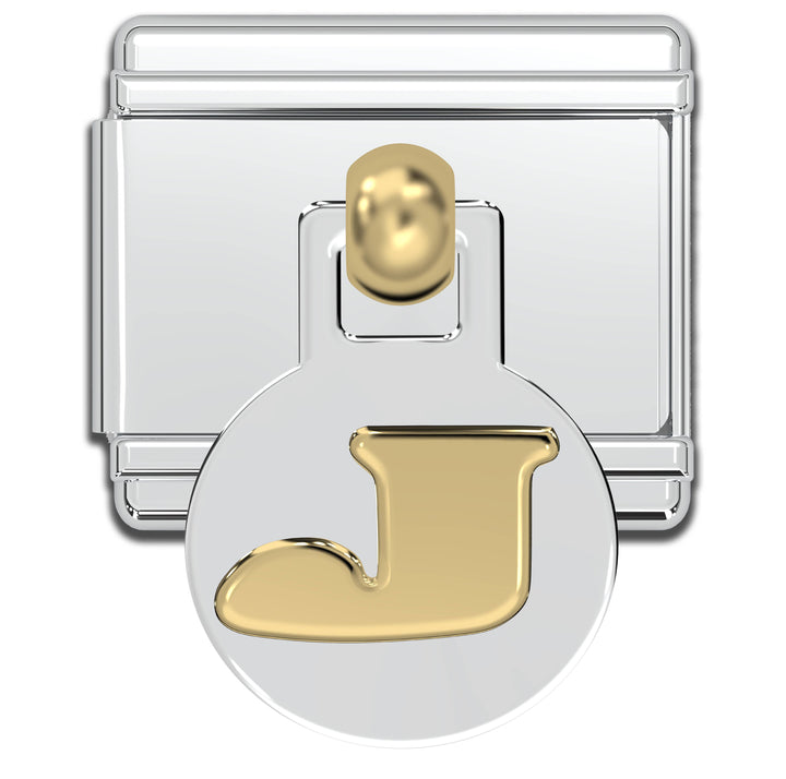 Natalia - Italian Charm Letters A-Z - 9mm Gold Dangle Bracelet Charms: U