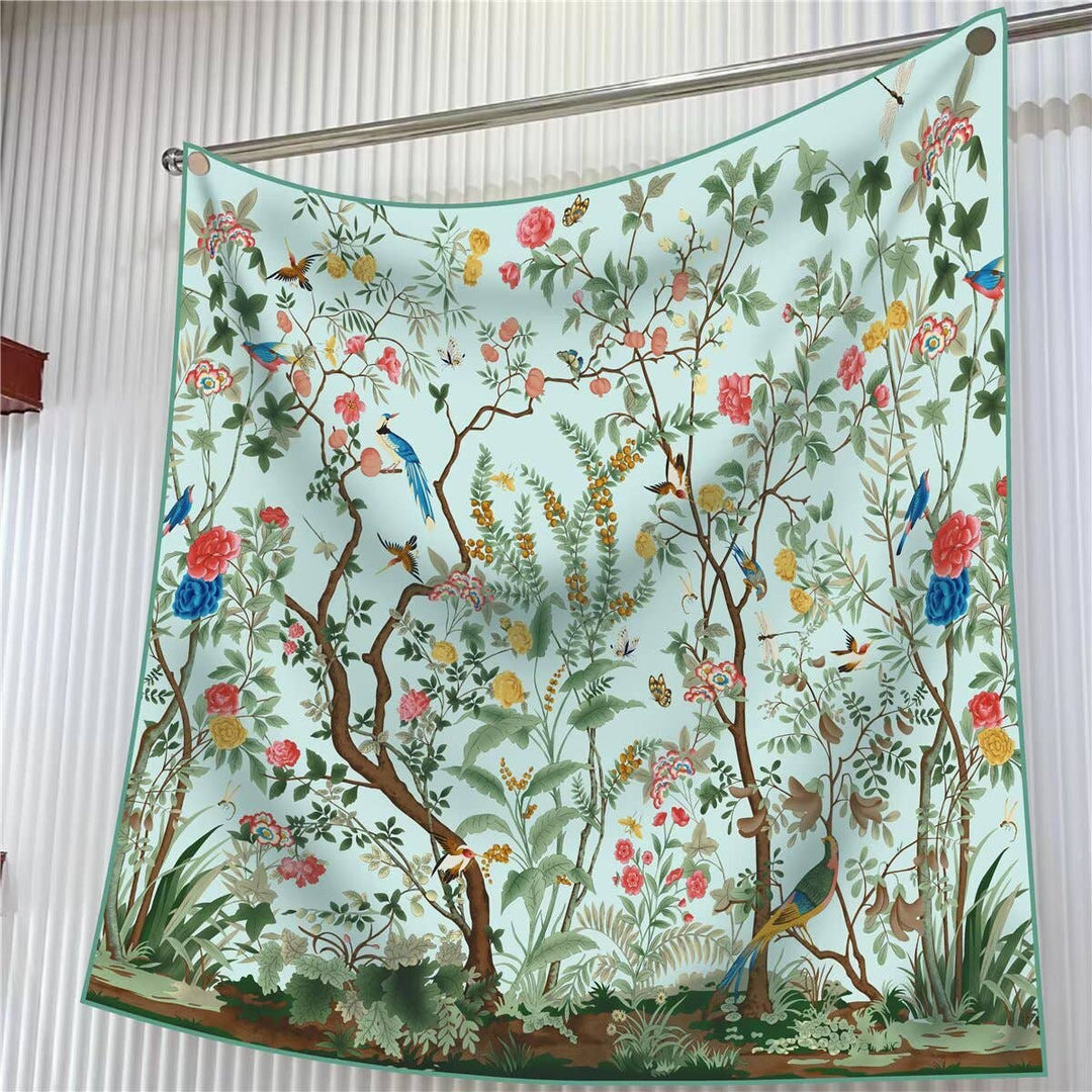 ACCITY - Jungle Birds Twill Silk Travel Sun Scarf_CWASC04082: TYPE2 / (OS) 1