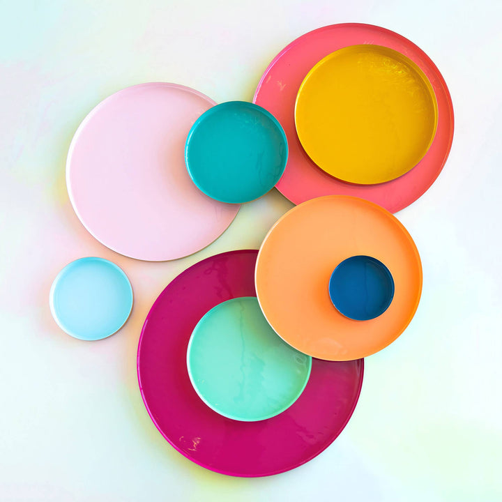 Glitterville - Glitterville Rainbow Gold Leaf Tray Metal, 6.25" - 22