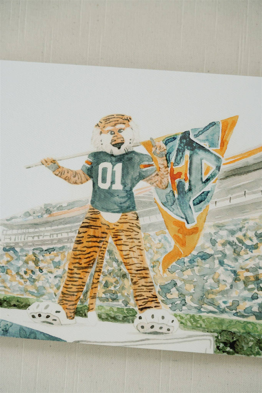 Gracefully Made Art - Auburn University Aubie Print, Collegiate, Game day: 5x7