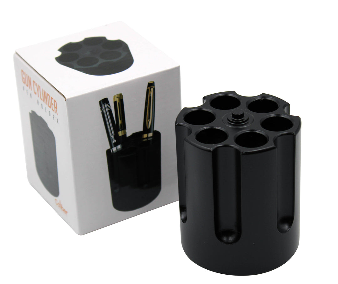 CALIBER GOURMET / CAMPCO - Revolver Cylinder Pen Holder, Black Aluminum