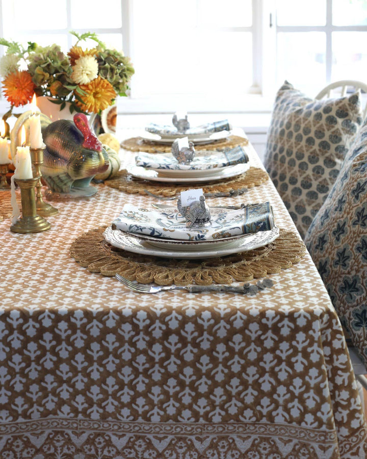 PACIFIC & ROSE TEXTILES - Tablecloth Charlotte Caramel: 60x125