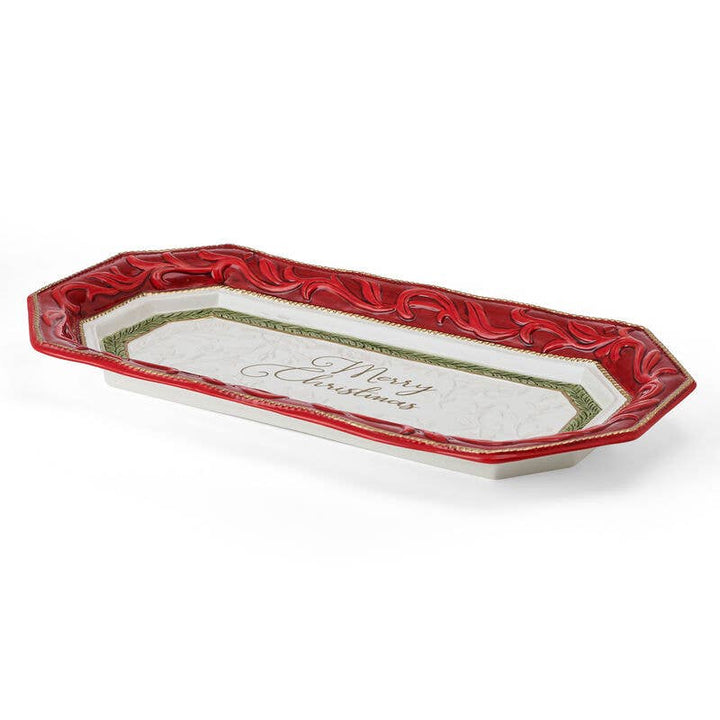 Fitz and Floyd® Mikasa® Pfaltzgraff® - Fitz & Floyd Telluride Bread Tray 17.5In Gift Box Pkg: Red / No / Earthenware