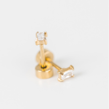 Pierced Co - Tiny Baguette Studs