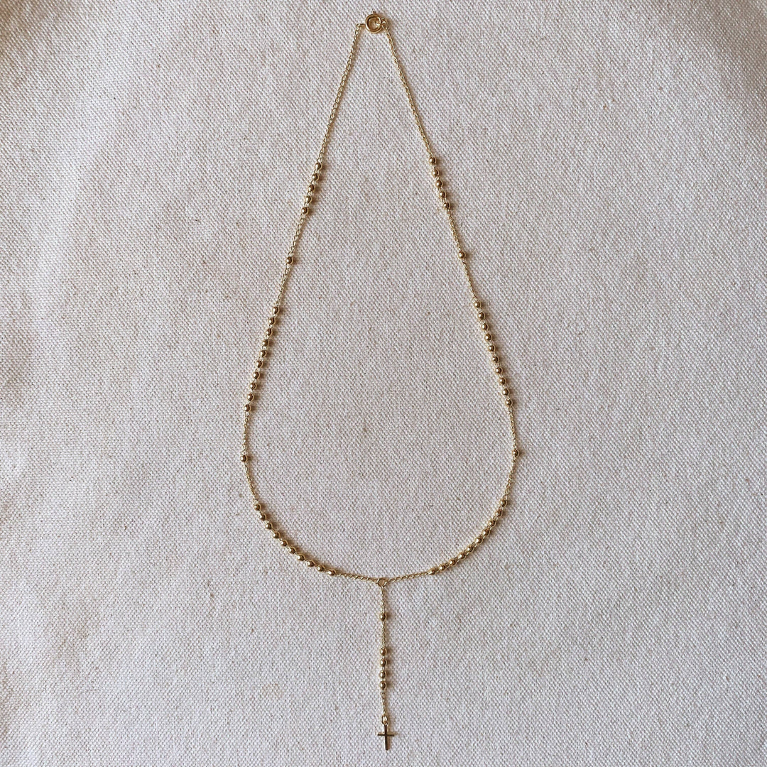 GoldFi - 18k Gold Filled Simple Cross Rosary Necklace