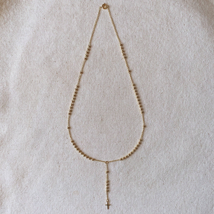 GoldFi - 18k Gold Filled Simple Cross Rosary Necklace