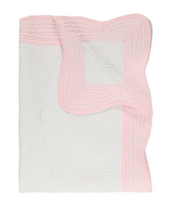 Zsa Zsa & LoLLi - Heirloom Quilt - Baby Quilt Blanket Swaddle Monogram: Baby Blue