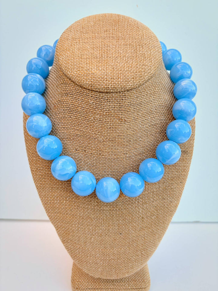 The Katie Kollective - Blue Bauble Bead Necklace