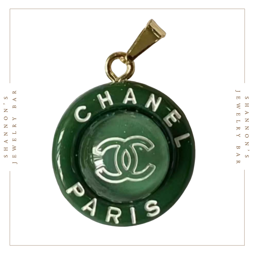 Shannon's Jewelry Bar - CHANEL Charm Zipper Pull Resin Green Round CC 18mm