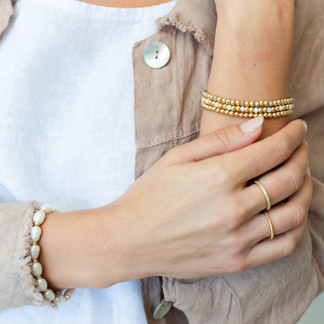 Splendid Iris - Cubic Zirconia Cuff Bracelet: Gold