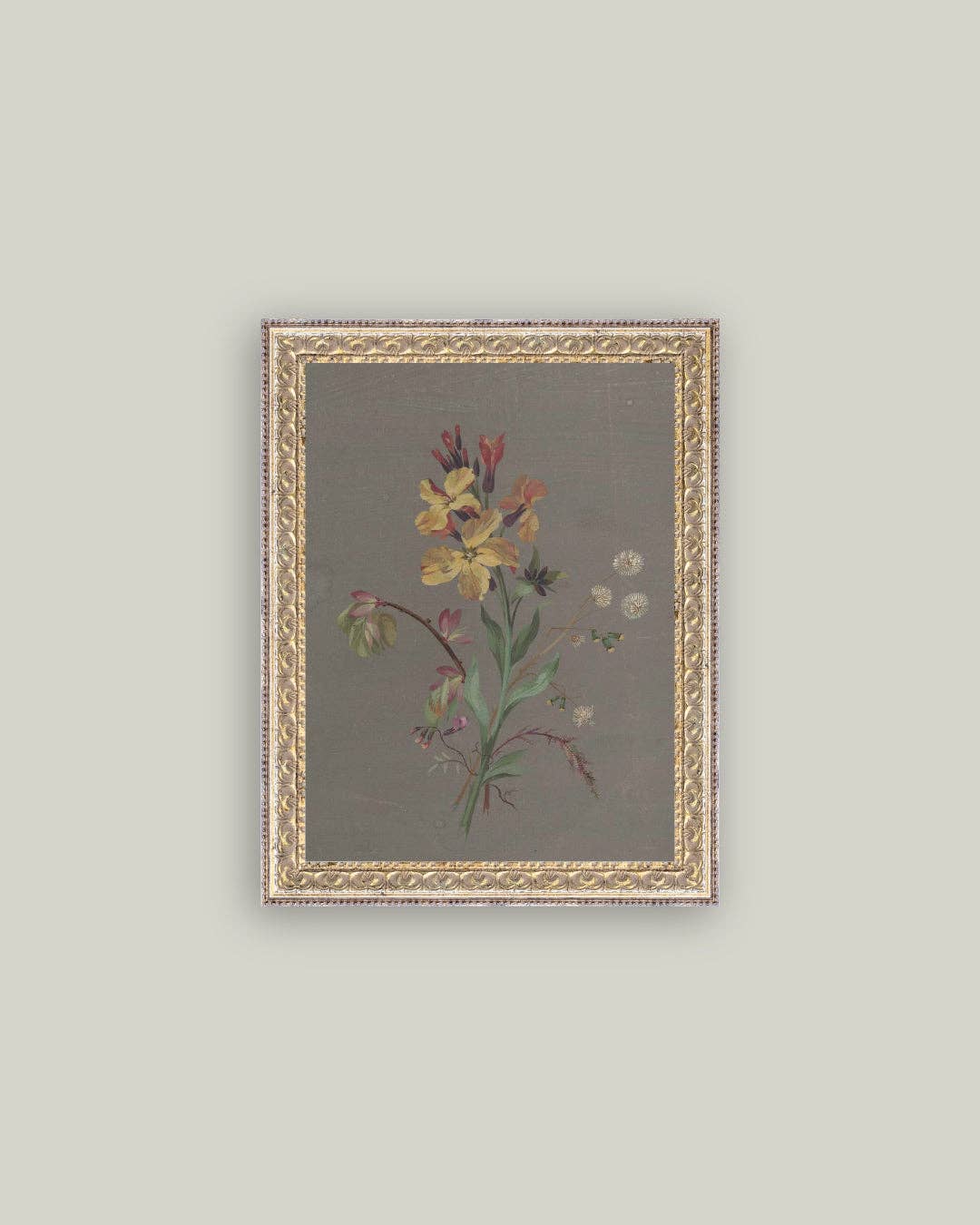 Petal Lane Home - French Wildflowers Framed Antique Art: 5x7