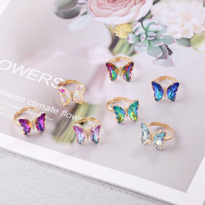 MKS America - Creative Gradient Butterfly Ring: Purple_2 / M