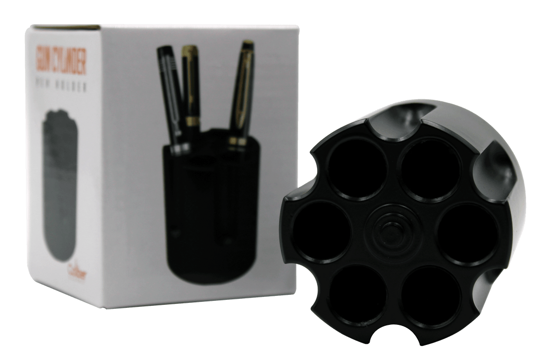 CALIBER GOURMET / CAMPCO - Revolver Cylinder Pen Holder, Black Aluminum