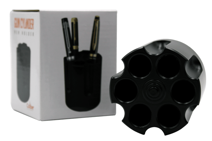 CALIBER GOURMET / CAMPCO - Revolver Cylinder Pen Holder, Black Aluminum