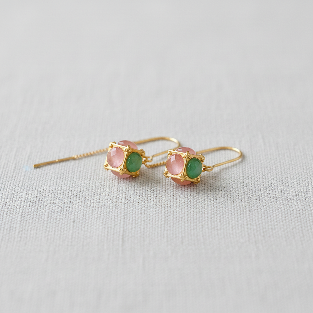 paperln - Colorful Cat Eye Long Tassel Earrings