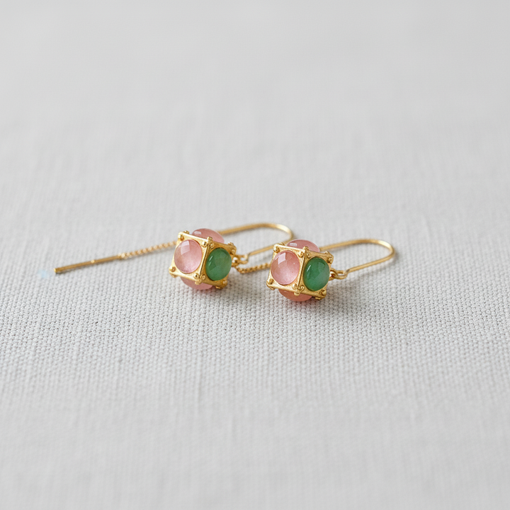 paperln - Colorful Cat Eye Long Tassel Earrings