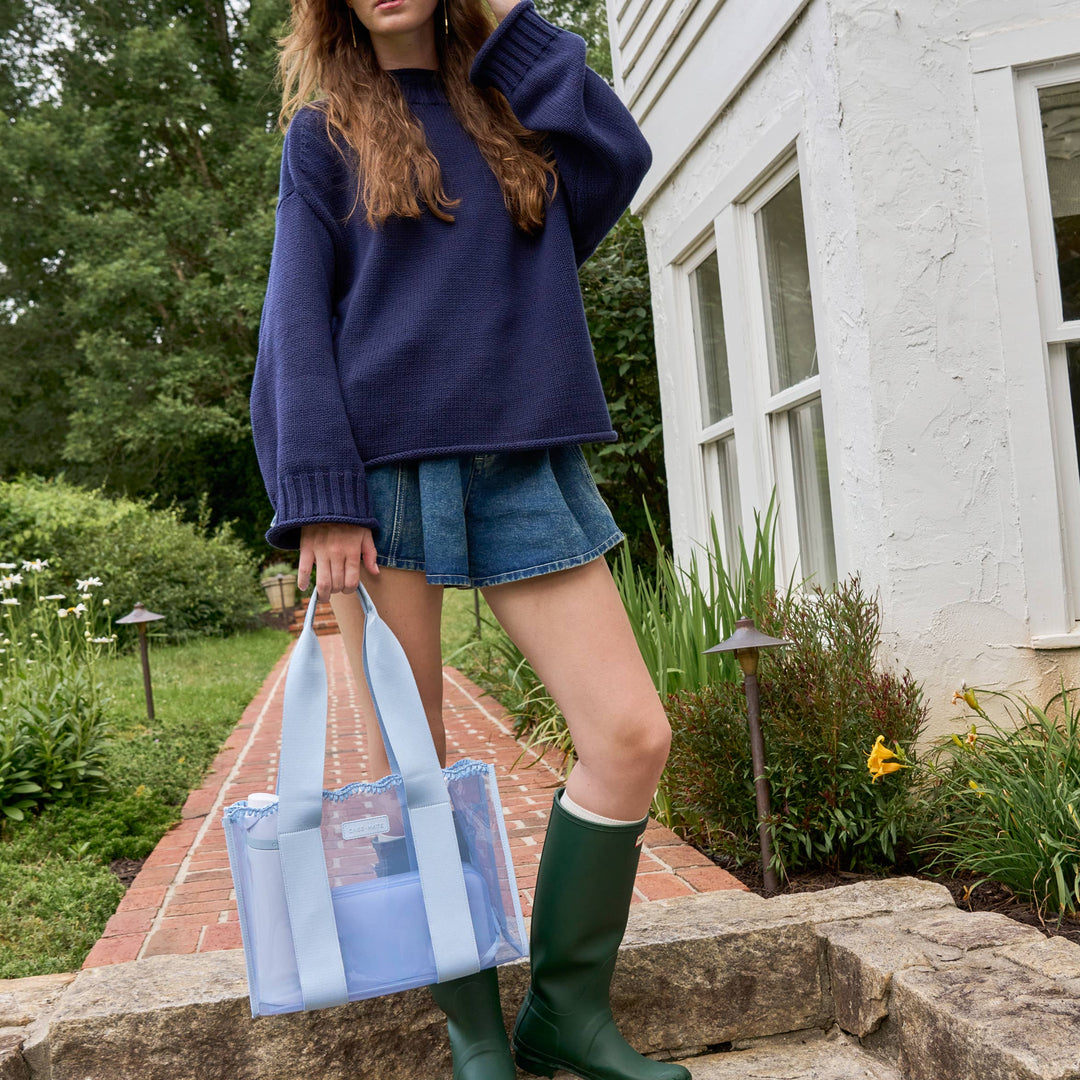 Case-Mate - Case-Mate Carolina Blue Crochet Wave Jelly Tote Bag (Medium)