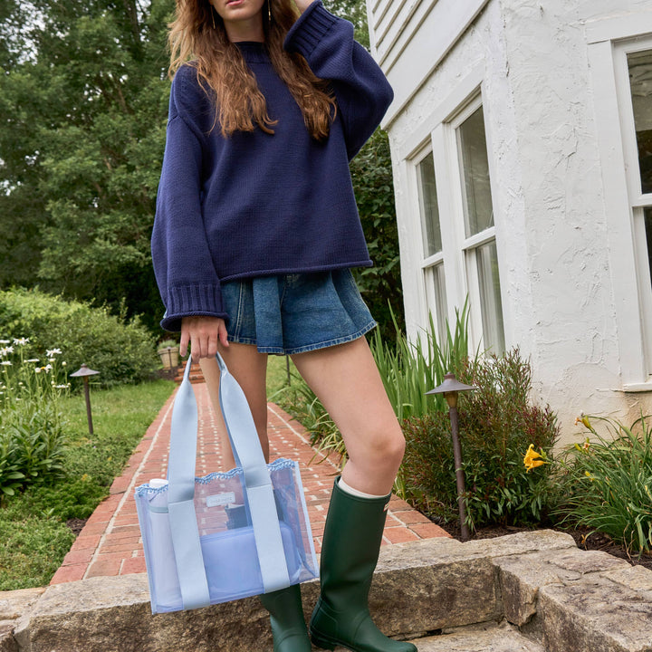 Case-Mate - Case-Mate Carolina Blue Crochet Wave Jelly Tote Bag (Medium)