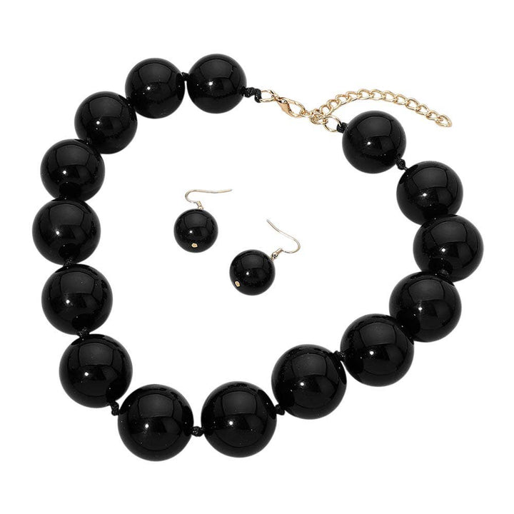 Sensibling Corp. - Chunky Ball Beaded Statement Necklace: Light Blue