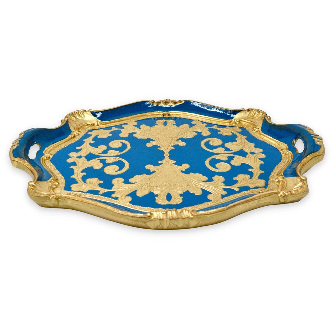 Via Graceffo - Florentine Carved Gilded Wood Tray, Large with Handles