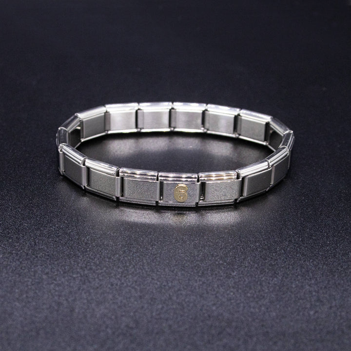 Natalia - Italian Charm Bracelet Number - 9mm Gold Link: 5