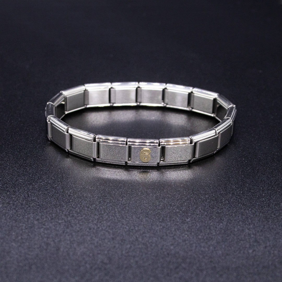 Natalia - Italian Charm Bracelet Number - 9mm Gold Link: 9