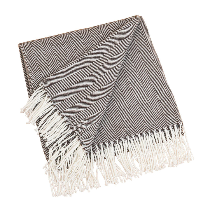 Saro Lifestyle - Herringbone Throw: Grey / 50"x60"