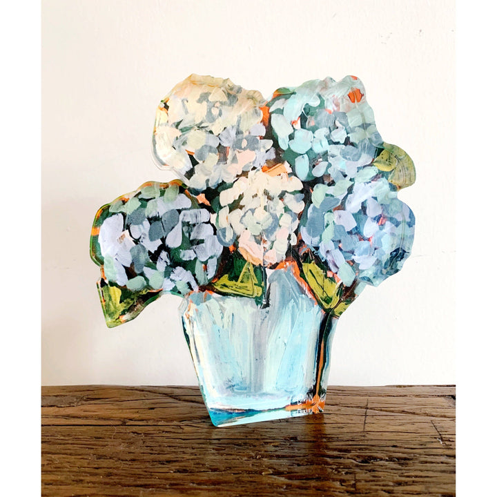 Lauren Dunn - Blue Hydrangea Acrylic Bloom Block LARGE: Large Acrylic Block