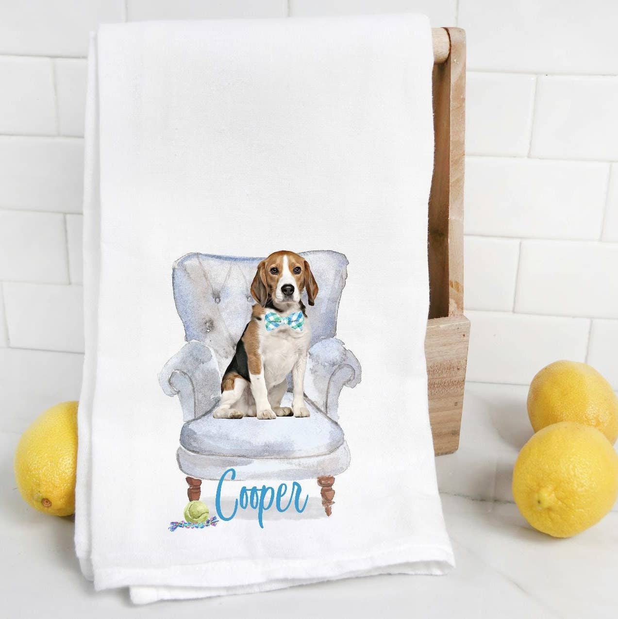 The Preppy Pineapple Home Beagle Flour Sack Towel