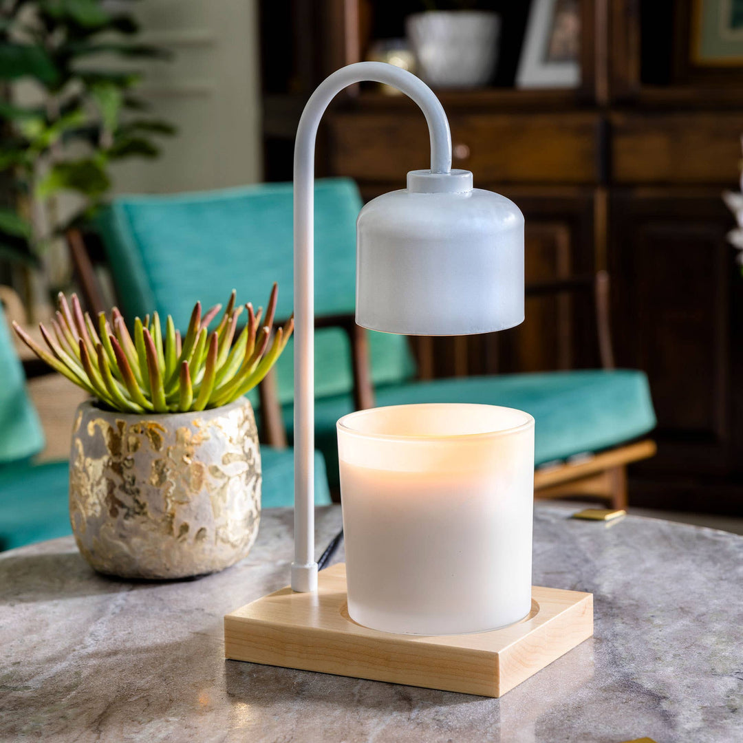 Candle Warmers Etc. - White & Wood Arched Candle Warmer Lamp