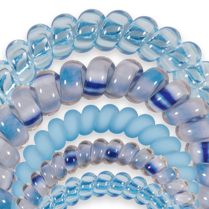 TELETIES - Spiral Hair Coils | Mix Pack | Blue Lagoon