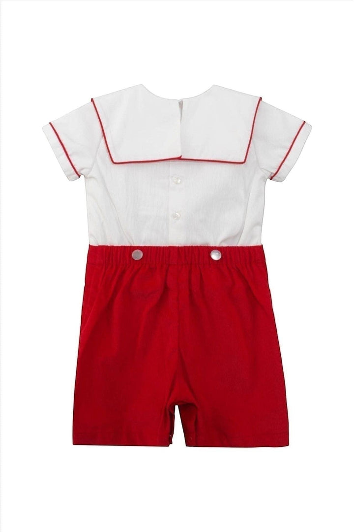 Julius Berger & Carriage Boutique - Red Wooden Soldier Infant & Toddler Boy Bobbie Suit: 18M