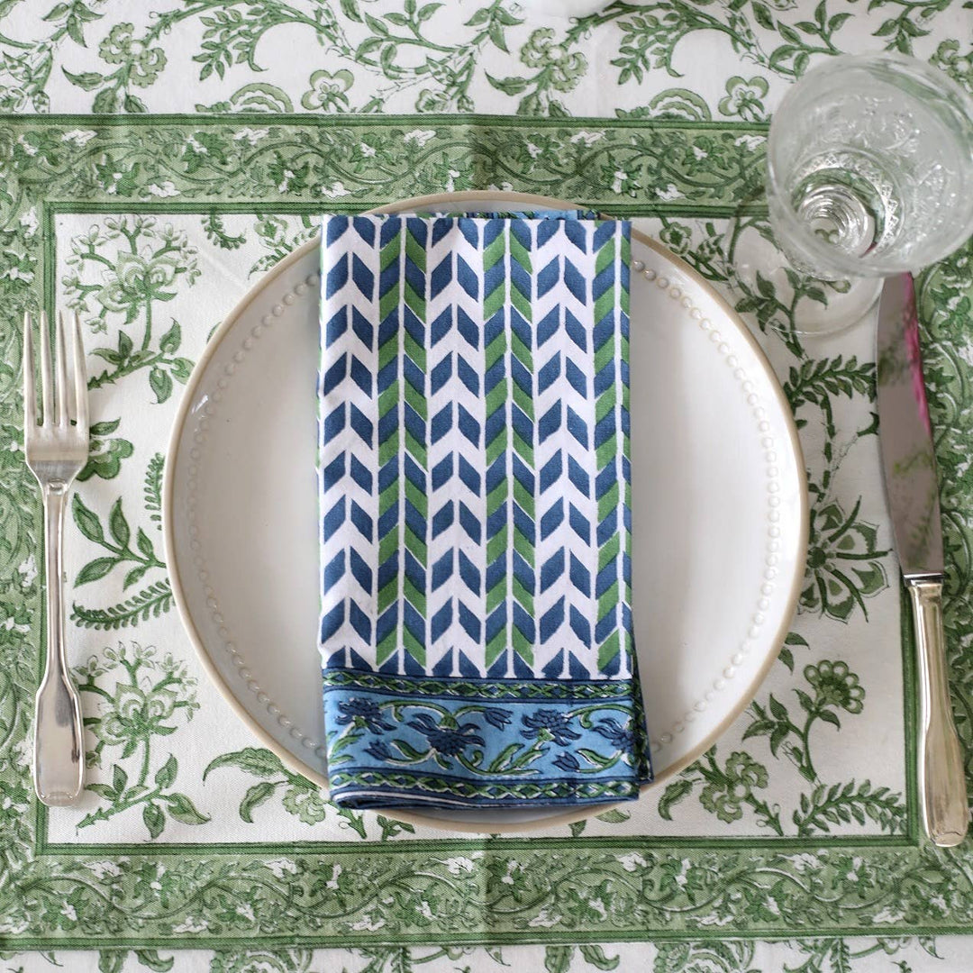 PACIFIC & ROSE TEXTILES - Placemat Lilibet Green, Set of 4
