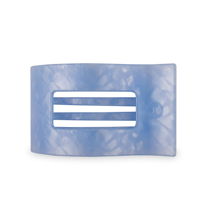 TELETIES - Flat Rectangle Hair Clip | Large | Blue Lagoon