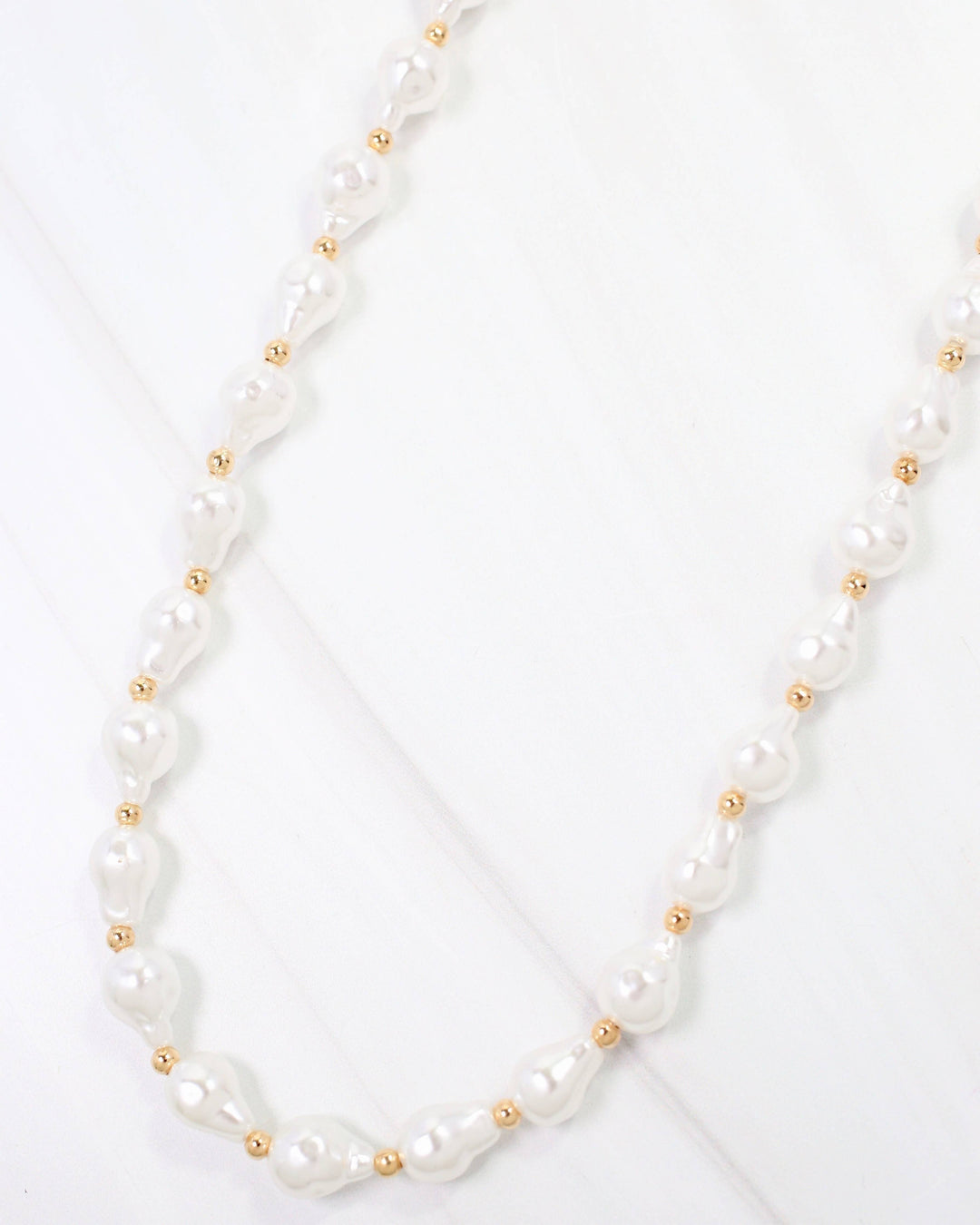 Caroline Hill - Ramier Baroque Pearl Necklace Cream: Default