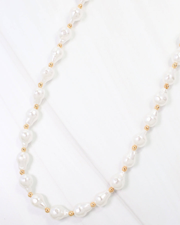 Caroline Hill - Ramier Baroque Pearl Necklace Cream: Default