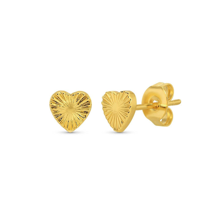 Splendid Iris - Heart Burst Studs on Velvet Gift Tag: Silver