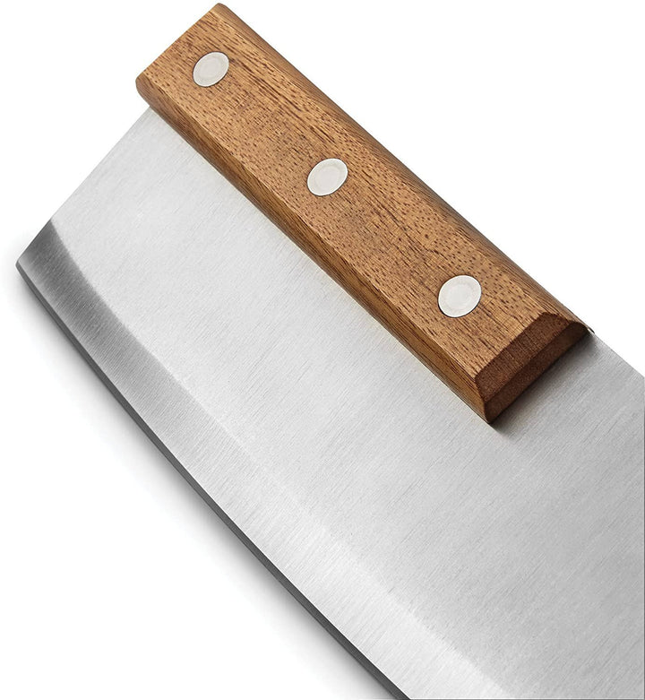 Fox Run Brands - Outset Acacia Pizza Cutter, Stainless Steel, 13" Blade