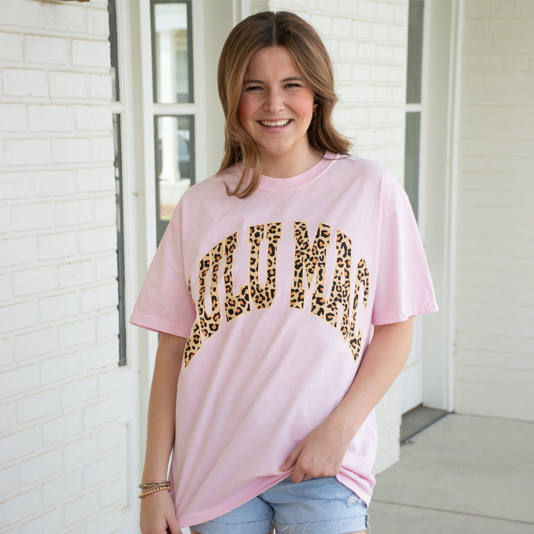 LULU MAC Leopard Adult Blossom Comfort Colors Tee - Small