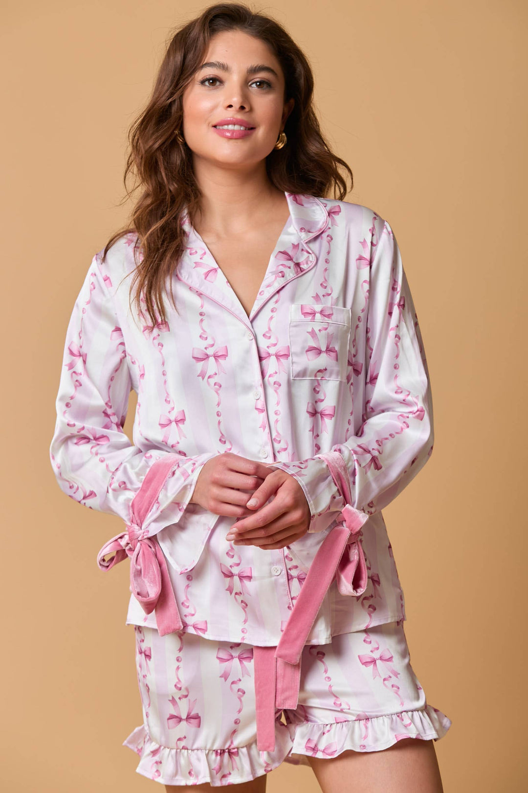 Fantastic Fawn - Pink Bow Pajama Set